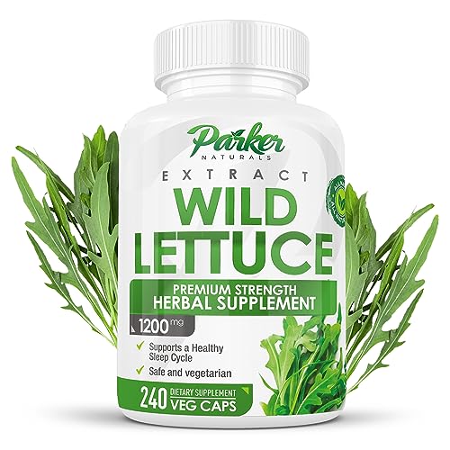 Parker Naturals Wild Lettuce Capsules 1200mg with 240 Count. 4:1 Extract. Most Potent Lactuca Virosa. Non GMO. Made in USA!