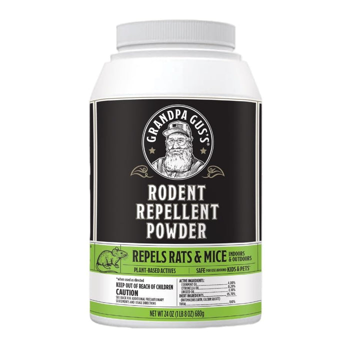 Grandpa Gus's Natural Rodent Repellent Powder, Plant-Based Actives, Repel Mice, Rats, Shrews, Squirrels, Chipmunks & Moles, Indoor/Outdoor, 24 oz