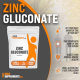 BulkSupplements.com Zinc Gluconate Powder - Zinc Supplements, Zinc 40mg, Zinc Powder - Zinc Mineral Supplement, for Immune Support - Gluten Free, 285mg per Serving, 1kg (2.2 lbs)