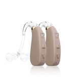 Banglijian Rechargeable Hearing Aid Ziv-206 for Seniors Adults with 4 Channels Layered Noise Reduction Adaptive Feedback Cancellation-Two Types of Sound Tubes(Two Units)