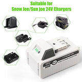 GGBON 24V 6Ah Battery for Snow Joe Sun Joe 24V IONMAX Tools,Compatible with 24BAT-LTX/LTW/LTE/LT/XR EcoSharp Pro Series Lithium Ion Power Tools