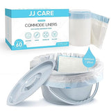 JJ CARE Commode Liners with Absorbent Pads - Pack of 60 Commode Liners for Bedside Toilet Chair Bucket, Portable Toilet & 16"x21" Commode Poop Bags with Liners for Adults