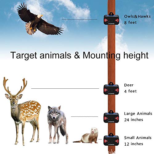 Lycoming Solar Predator Control Light Deer Repellent Raccoon Repellent for Nocturnal Animals Coyote Deterrent Devices with Red Strobe Lights Skunk Repellent for Garden - 8 Pack