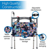 RMS Walker Bag with Soft Cooler - Water Resistant Tote with Temperature Controlled Thermal Compartment, Universal Fit for Walkers, Scooters or Rollator Walkers (Vivid Butterfly)