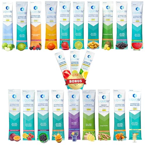 Hydration Multiplier Liquid IV Variety Pack - 20 Different Flavors Sam ...