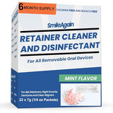 Smile Again Denture, Mouth Guard, Night Guard, Retainer Cleaner and Disinfectant - Mint Flavor - 6 Month Supply …