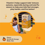 Renzo's Kids Vitamin C with Elderberry & Zinc for Immune Support, Vegan Vitamin C for Kids, Zero Sugar, Non-GMO, Oh-Oh-Oh Orange Flavor, Easy to Take Chewable Vitamin C Tablets, [60 Melty Tabs]