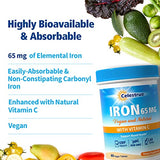 Celestrue Iron Supplement, Elemental Iron 65 mg, with Vitamin C, Non-Constipating, Gentle on The Stomach, Once Daily, Vegan, Red Blood Cell Support, 60 Tabs
