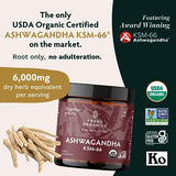 TRIBE ORGANICS Ashwagandha KSM 66 Pure Organic Root Powder Extract Ayurvedic Supplement - Focus, Mood Support, Increase Energy, Strength, 600mg of Natural KSM66 for Superior Absorption - 120 Capsules