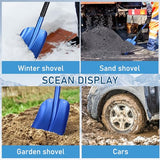 ZIHUA Car Snow Shovel for Vehicle,40" Folding Emergency Snow Shovel for Car,Snow Shovel for Car Driveway with Comfortable D-Grip Handle Portable,Car Trunk Snow Shovel (Blue)