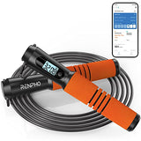 RENPHO Jump Rope with Counter, Smart Jumping Rope with APP, Fitness Skipping Ropes for Men Workout, Exercise Skip Rope for Women - Orange