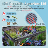 MLEJU DIY Fish Tank Lid Aquarium Cover with Fresh Air Netting to Prevent Fish from Jumping Out of The Tank and Reptile Pet from Escaping, Adjustable Size Fit Tank Size Max 37''X18''