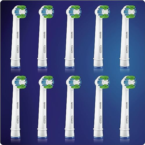 Genuine Original Oral-B Braun Precision Clean Replacement Rechargeable Toothbrush Heads (10 Count) - International Version, German Packaging