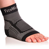 TechWare Pro Ankle Brace Compression Sleeve - Relieves Achilles Tendonitis, Joint Pain. Plantar Fasciitis Foot Sock with Arch Support Reduces Swelling & Heel Spur Pain. (Black, XXL)