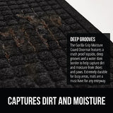 Gorilla Grip 100% Waterproof Ultra Absorbent Moisture Guard Doormat, Absorbs Up to 5.7 Cups of Water, Stain and Fade Resistant, Spiked Rubber Backing, All Weather Door Mat Captures Dirt, 35x23, Black