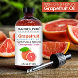 MAJESTIC PURE Grapefruit Essential Oil, Therapeutic Grade, Pure and Natural Premium Quality Oil, 4 fl oz