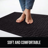 Gorilla Grip 100% Waterproof Ultra Absorbent Moisture Guard Doormat, Absorbs Up to 5.7 Cups of Water, Stain and Fade Resistant, Spiked Rubber Backing, All Weather Door Mat Captures Dirt, 35x23, Black