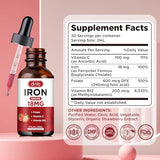 dilib (2 Pack) Liquid Iron Supplement for Women & Men Iron Drops Iron Supplements for Anemia with Folate, Vitamin C, B12 for Red Blood Cell Support-Strawberry, 4 Fl Oz