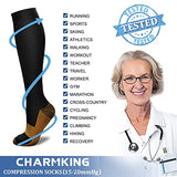 CHARMKING Compression Socks for Women & Men Circulation 8 Pairs 15-20 mmHg is BEST Graduated for Nurses, Support, Athletics, Cycling, Running, Flight Travel, Pregnancy, Boost Performance(Multi 48,S/M)