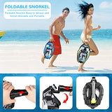 ZIPOUTE Snorkel Mask Full Face, Foldable Full Face Snorkel Mask with Detachable Camera Mount and Earplugs, 180 Panoramic View Anti-Fog Anti-Leak Snorkeling Mask for Adults (Black Ver2, L/XL)