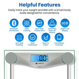 Etekcity Digital Body Weight Bathroom Scale, Large Blue LCD Backlight Display, High Precision Measurements, 8mm Tempered Glass, 440 Pounds