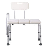 MedMobile® Bathtub Transfer Bench/Bath Chair with Back, Wide SEAT, Adjustable SEAT Height, Sure-GRIPED Legs, Lightweight, Durable, Rust-Resistant Shower Bench