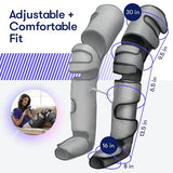 Perfecore Leg Massager with Heat Air Compression Foot Massager for Circulation Muscles Relaxation Adjustable Feet Calves Massager with 3 Pressure Levels & 7 Massager Modes, Large Knee Gray