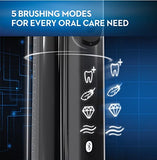 Oral-B 7500 Electric Toothbrush, Black with 4 Brush Heads and Travel Case - Visible Pressure Sensor to Protect Gums - 5 Cleaning Modes - 2 Minute Timer