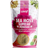 Wixar Wildcrafted Sea Moss Powder – (8 Ounces) – Natural Irish Sea Moss and Bladderwrack with Burdock Powder - Thyroid Support, Healthy Skin, Keto Detox, Joint Support Alkaline Supplements