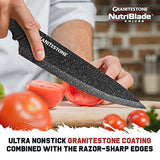 Granitestone Nutriblade 6 Piece - Ultra Sharp, PFOA-Free Stainless Steel Blades, Kitchen Knife Set, with Nonstick Granite Coating, Easy-Grip Handle, Dishwasher-safe