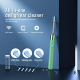 Ear Wax Removal - Earwax Remover Tool with 8 Pcs Ear Set - Ear Cleaner with Camera - Earwax Removal Kit with Light - Ear Camera with 6 Ear Spoon - Ear Cleaner for iOS & Android (Green)