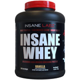 Insane Labz Insane Whey,100% Muscle Building Whey Protein, Post Workout, BCAA Amino Profile, Mass Gainer, Meal Replacement, 5lbs, 60 Srvgs, (Vanilla)