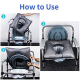 Bedside Commode Seat Cushion, Commode Padded Seat for Elderly, Soft Seat Cover with Clips and Fixing Straps, Toilet Seat Cushion 16.5" x 16.5"