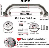 2 Pack 12 Inch Shower Grab Bar, iMomwee Satin Brushed Nickel Stainless Steel Bathroom Grab Bar Handle,Shower Balance Bar, Safety Hand Rail Support, Handicap Elderly Senior Assist Handle (1" Diameter)