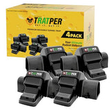 Tratper Large and Small Rat Traps - 4 Pack Tunnel Dual-Entry, Outdoor & Indoor, Warehouse, Quick Humane Kill, Reusable, Pest Control for Rats, Mice, Mouse Traps (8”x6”x5)