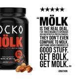 Jocko Mölk Whey Protein Powder (Chocolate Peanut Butter) - Keto, Probiotics, Grass Fed, Digestive Enzymes, Amino Acids, Monk Fruit Blend - Supports Muscle Recovery & Growth - 31 Servings (Old 2lb Tub)