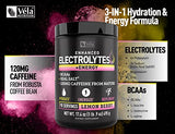 Véla Electrolyte Powder Recovery Drink + Energy (90 Servings | Lemon Berry) w Real Salt +BCAAs Sugar Free Electrolyte Supplement w Potassium Zinc & Magnesium for Hydration - Keto Electrolytes