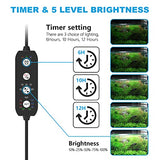 SEAOURA 24/7 Mode LED Aquarium Light for Plants-Full Spectrum Fish Tank Light with Timer, Auto On/Off, 7 Colors, Adjustable Brightness, 3 Modes for 18 Inch to 24 Inch Freshwater Tank, 18W