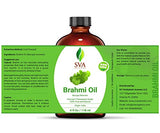 SVA Organics Brahmi Oil 4 Ounce Pure Bacopa Monnieri Cold Pressed Premium Therapeutic Grade Carrier Oil for Long and Strong Hair, Skin Care and Massage