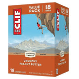 CLIF BAR - Crunchy Peanut Butter - Made with Organic Oats - Non-GMO - Plant Based - Energy Bars - 2.4 oz (Pack of 18)