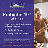 NOW Foods, Probiotic-10™, 25 Billion, with 10 Probiotic Strains, Dairy, Soy and Gluten Free, Strain Verified, 180 Veg Capsules