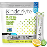 Kinderlyte Electrolyte Powder, Advanced Hydration, Easy Open Packets, Supplement Drink Mix (Lemon Lime, 16 Count)