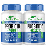 Earth's Pearl Prebiotics and Probiotics for Women and Men, Gut Health Probiotic and Prebiotic Blend, Kids Probiotic, 4-Month Supply of Probiotics for Digestive Health