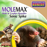 Bonide Molemax Animal Repellent Stake For Gophers and Moles, Battery Operated, Humane Repellent