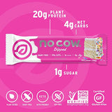 No Cow Dipped High Protein Bars, Birthday Cake 20g Plant Based Vegan Protein Snacks, Keto Friendly, Low Sugar, Low Carb, Low Calorie, Gluten Free, Naturally Sweetened, Dairy Free, Non GMO, Kosher, 12 Pack