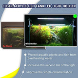 Aquarium Light Riser Adjustable, Clear Acrylic Fish Tank LED Light Stand Aquarium Lamp Holder Bracket Kit 2pcs Transparent Support for Width 2.5-4.4 Inches Light with Extendable Bracket