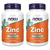 Now Foods, (2 Pack) Zinc, 50 mg, 250 Count (Pack of 2)