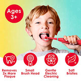 Brusheez® Kids’ Electric Toothbrush Set - Safe & Effective for Ages 3+ - Parent Tested & Approved with Gentle Bristles, 2 Brush Heads, Rinse Cup, 2-Minute Timer, & Storage Base (Pepper the Dino)