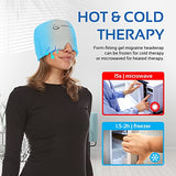 Migraine Relief Cap Ice Head Wrap Headache and Migraine Hat | Headache Relief with Hot/Cold Gel Head Ice Pack with Face and Eye Headache Mask Compress