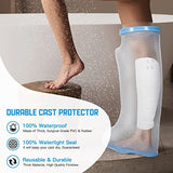 TANGKA Waterproof Leg Cast Cover for Shower, with New Upgraded Non-Slip Padding Bottom, Reusable Sealed Watertight Foot Protector to Keep Wound & Bandages Dry, Perfect Fit for Leg Foot Ankle